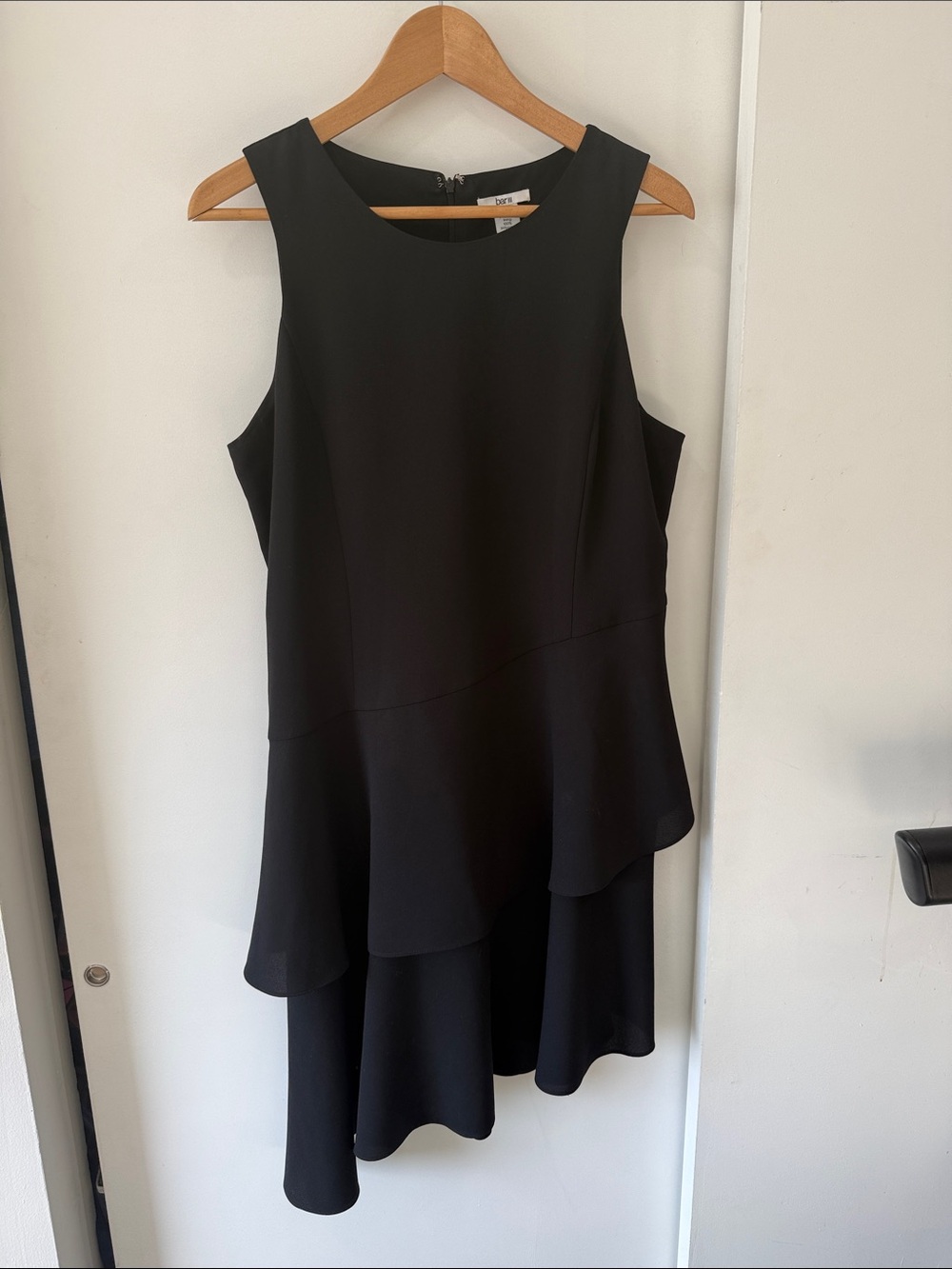 Bar III Black Asymmetrical Layered Sleeveless Dress